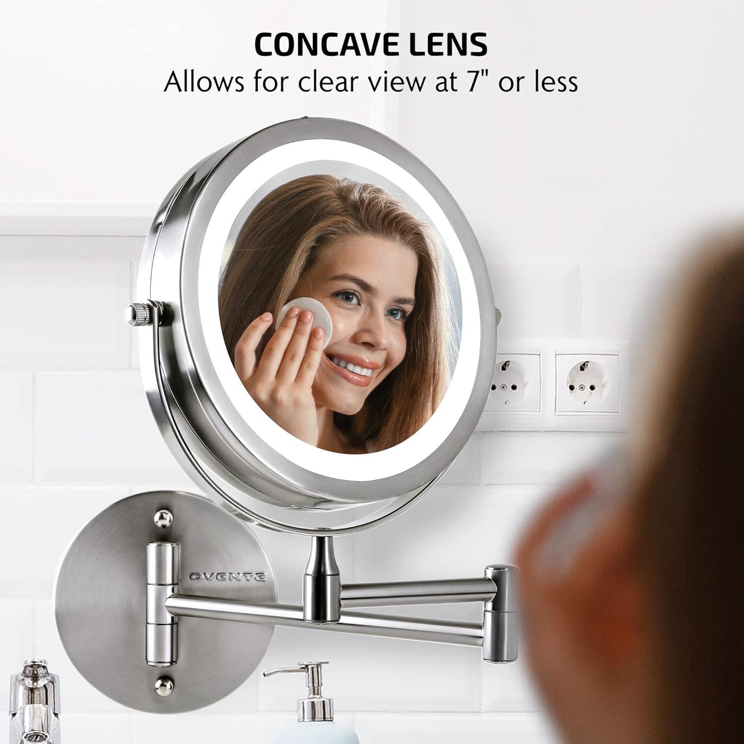 Ovente Concave LED Wall Mirror