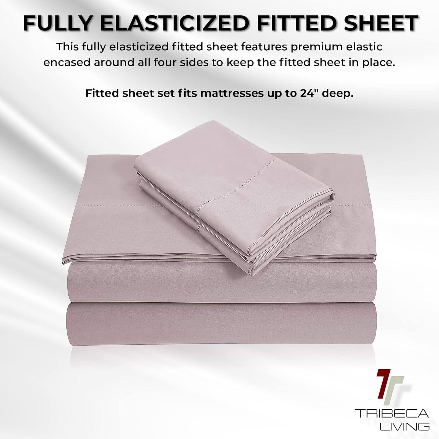 800 Thread Count Extra Deep Pocket Sateen Sheet Set - Tribeca Living