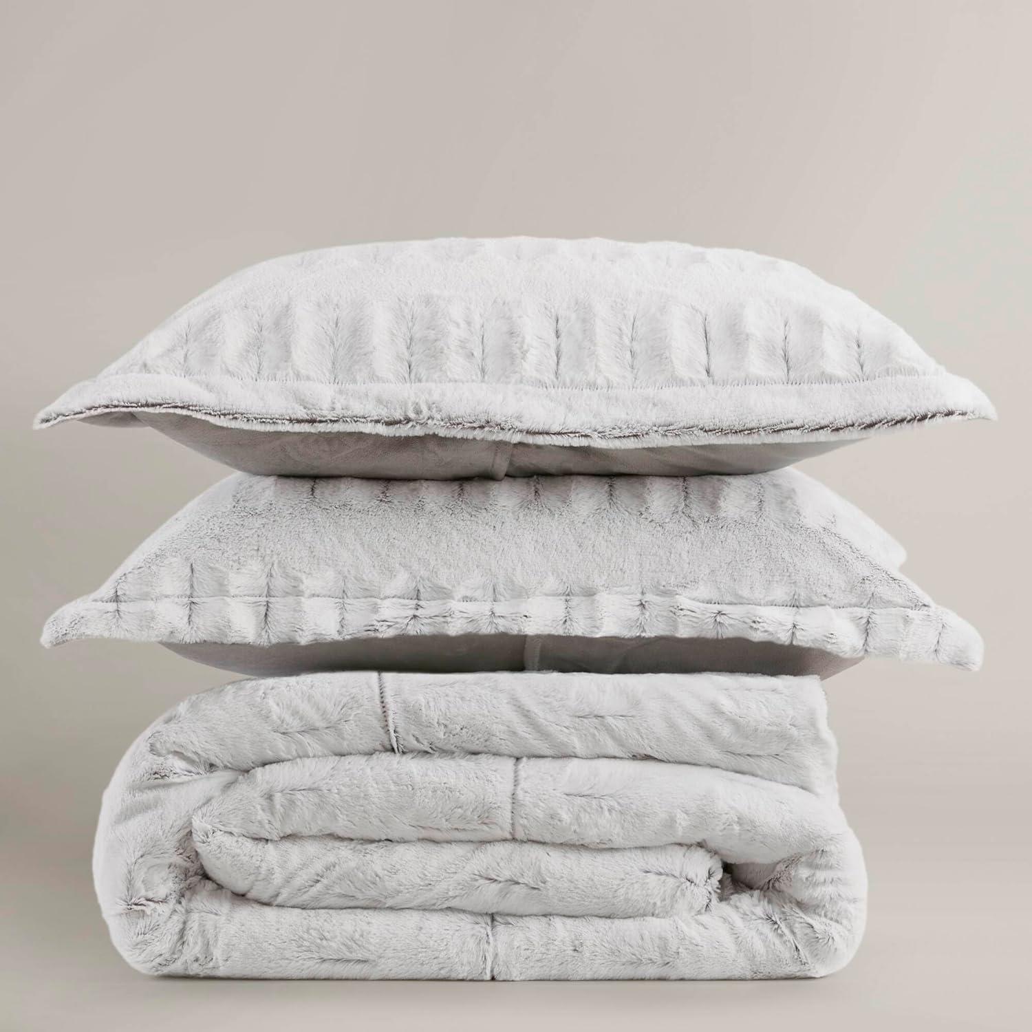 Madison Park Gia Back Print Long Fur Comforter Mini Set