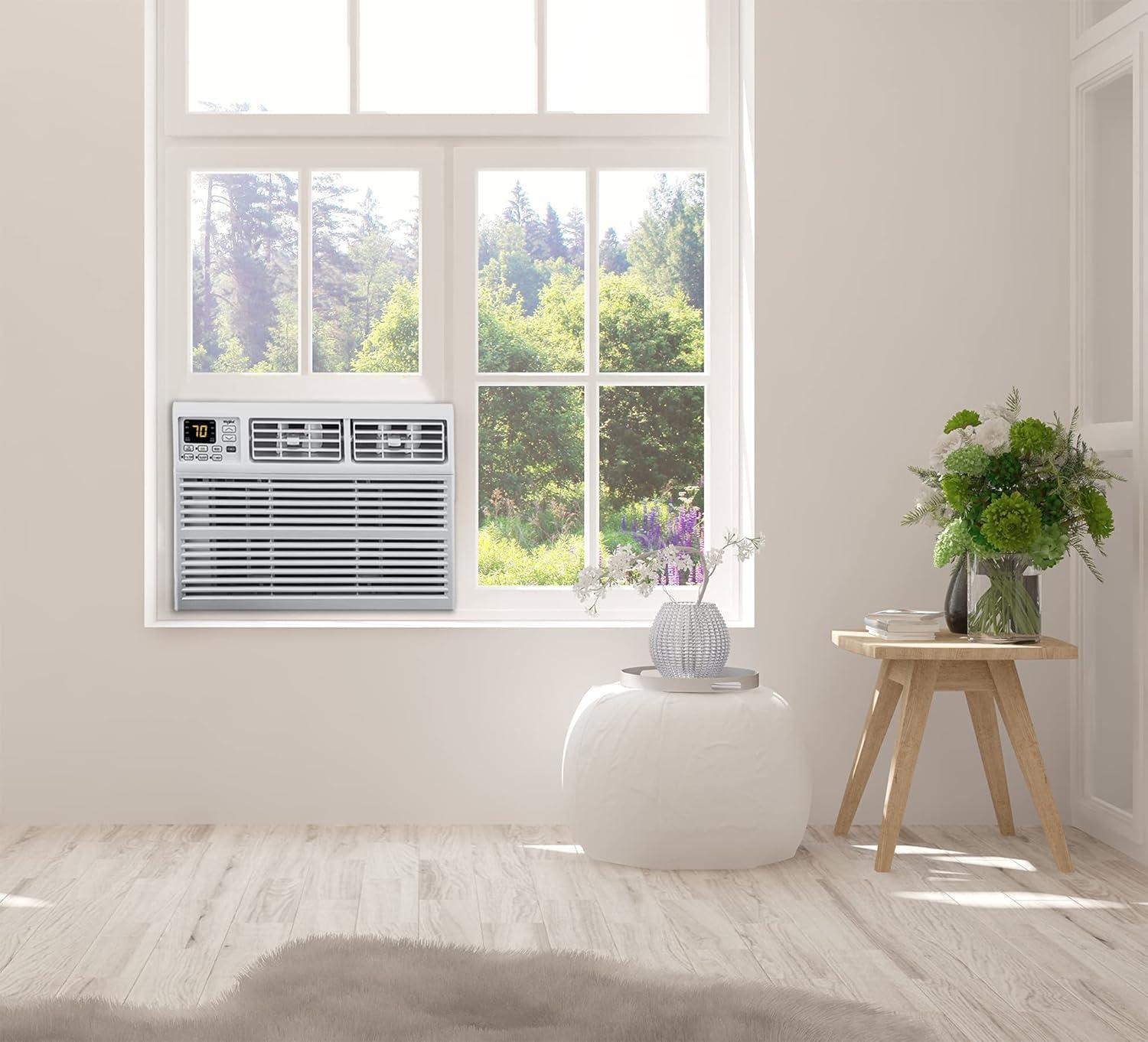 Whirlpool 18,000 BTU 230V Window-Mounted Air Conditioner with Remote Control