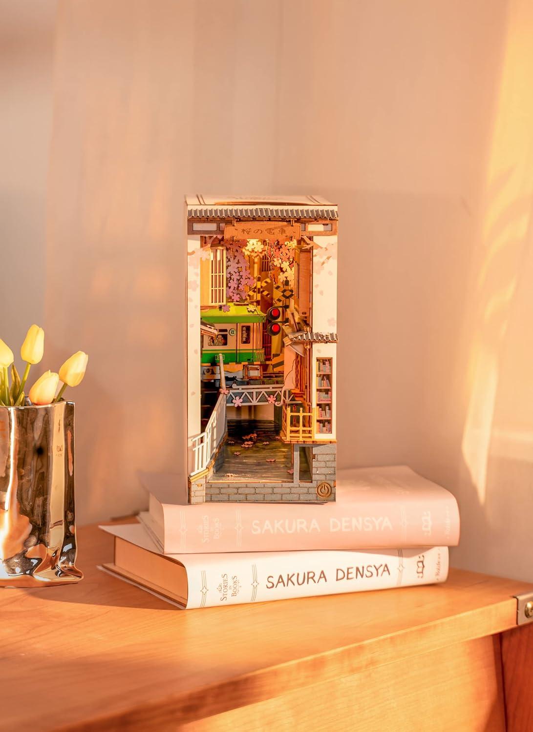 DIY 3D Book Nook Kit Sakura Densya 340 pcs