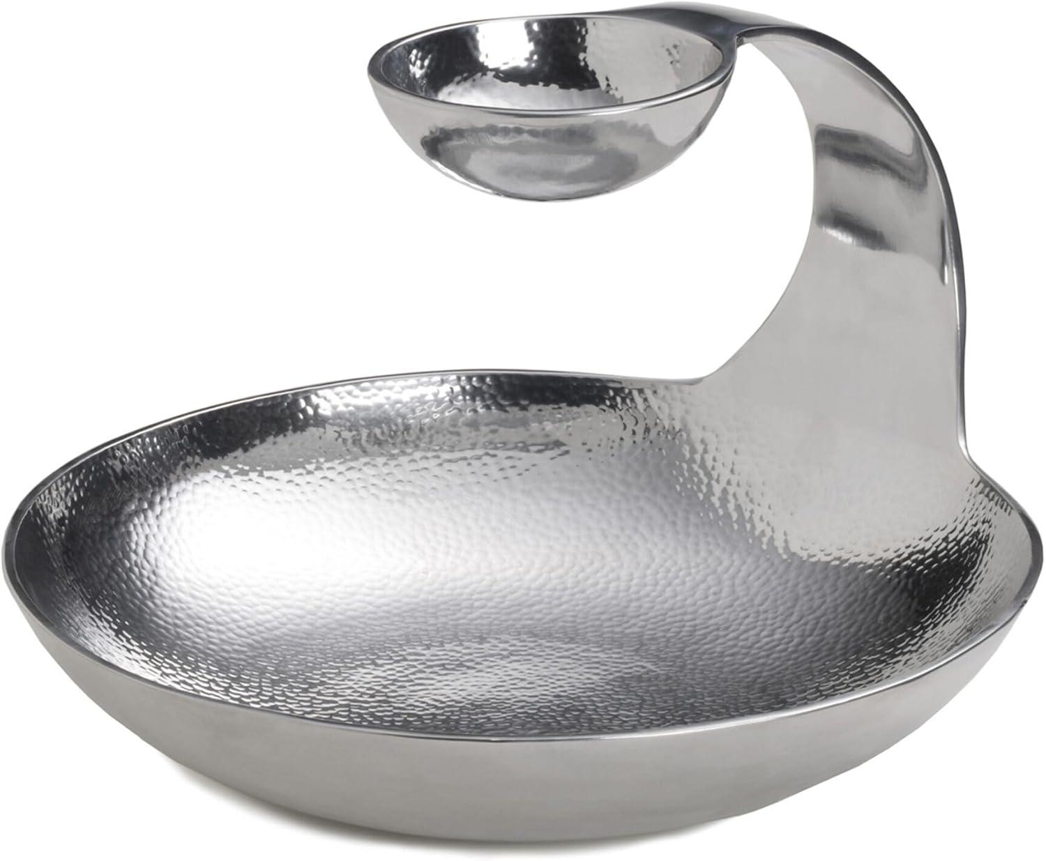 Towle Silversmiths Towle Hammersmith Gooseneck Chip and Dip Server, 11-Inch