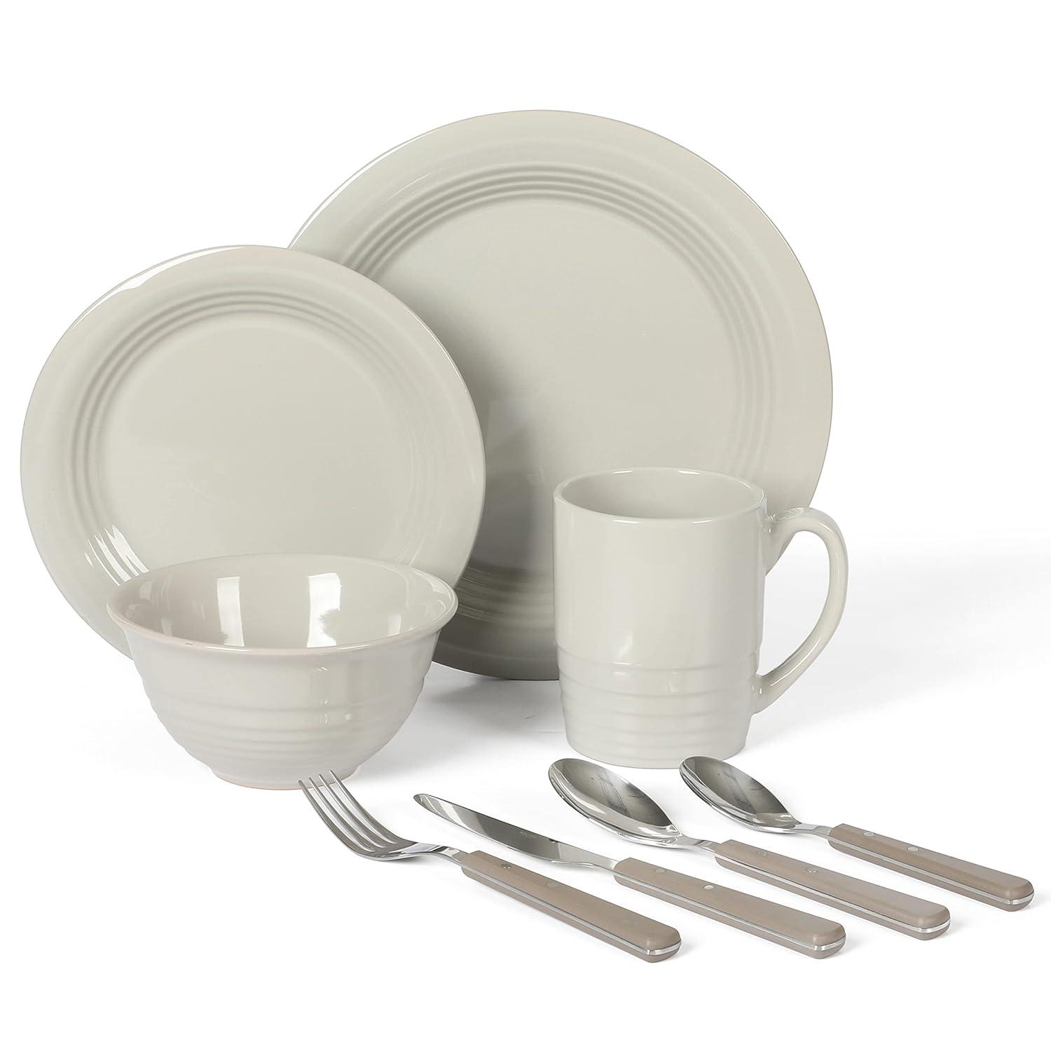 Martha Stewart Martha Stewart 32-Piece Combo Set Stoneware Dinnerware Set - Service for 4