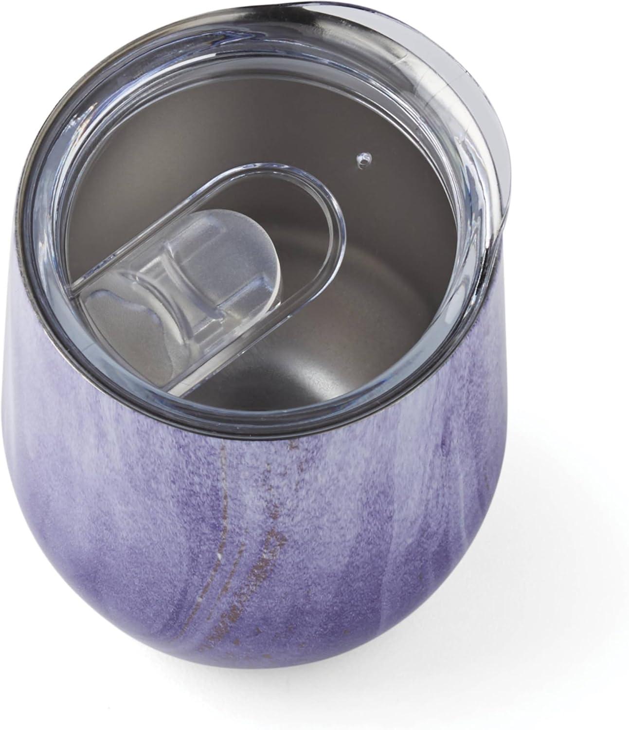 Cambridge Silversmiths 2 Pack of 12 oz Purple Geode Decal Stainless Steel Wine Tumblers