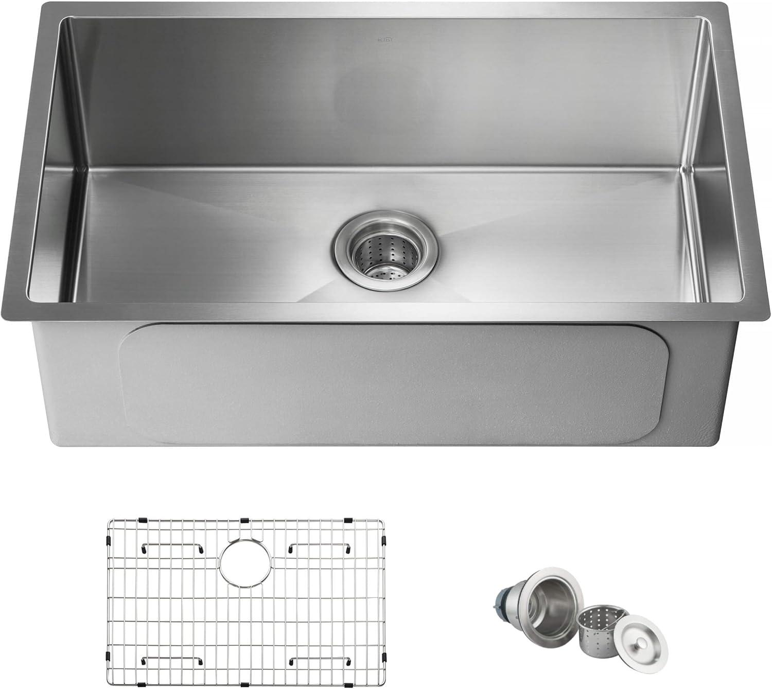 30'' L Undermount Single Bowl Stainless Steel Kitchen Sink