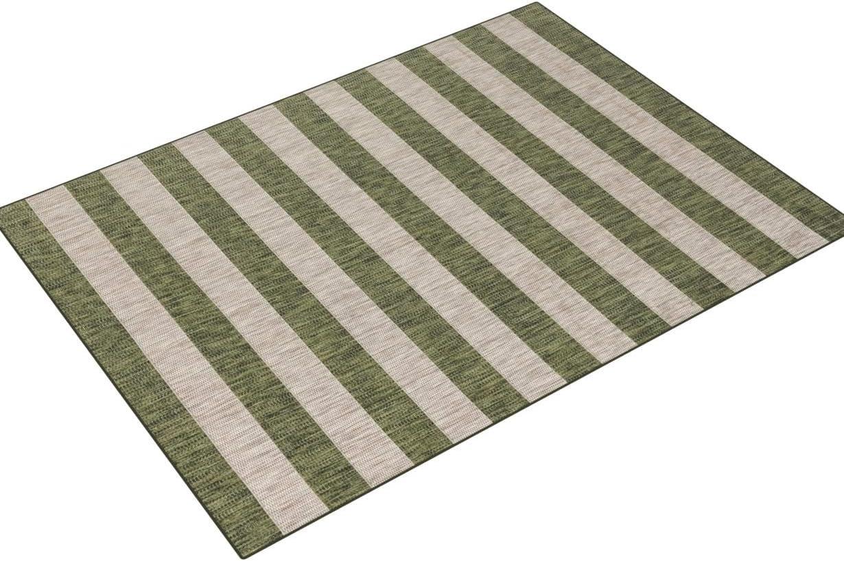 Unique Loom Outdoor Striped Distressed Stripe Striped Woven Area Rug