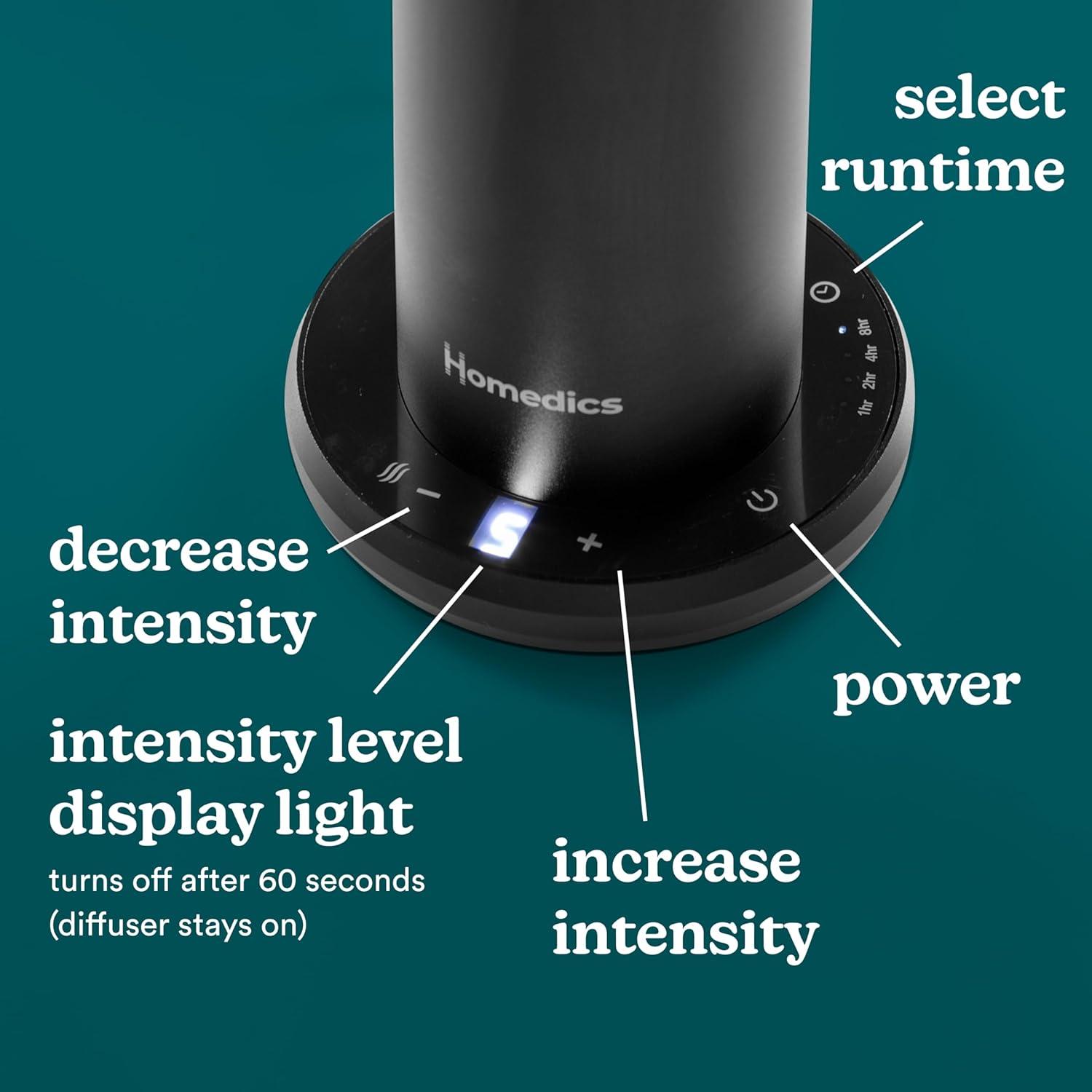 HoMedics SereneScent Diffuser: Electric Aromatherapy, Whole Home Scenting, Battery Powered, 1 Year Warranty
