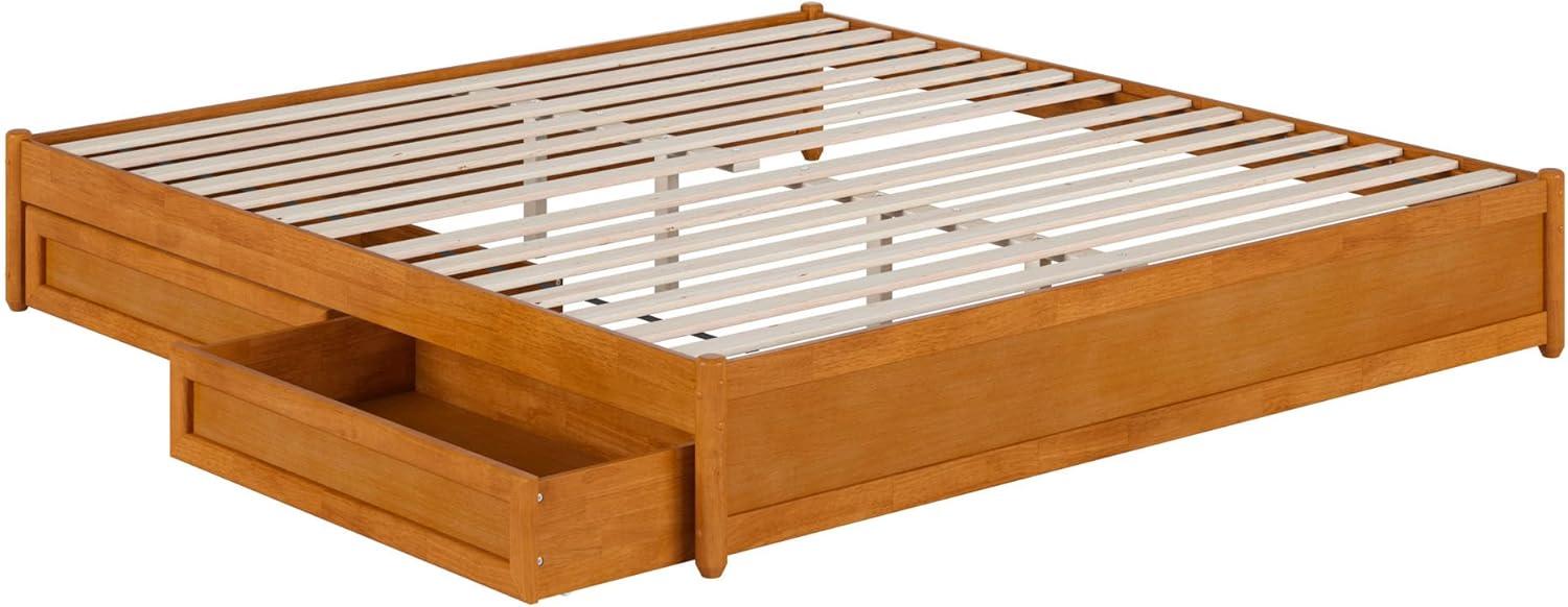 Barcelona Light Toffee King Wood Frame Platform Bed with Storage Drawers