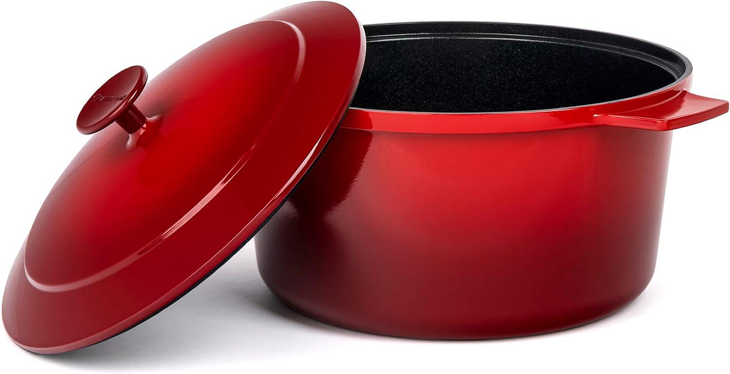 Red 6.5 Qt Nonstick Aluminum Dutch Oven with Lid