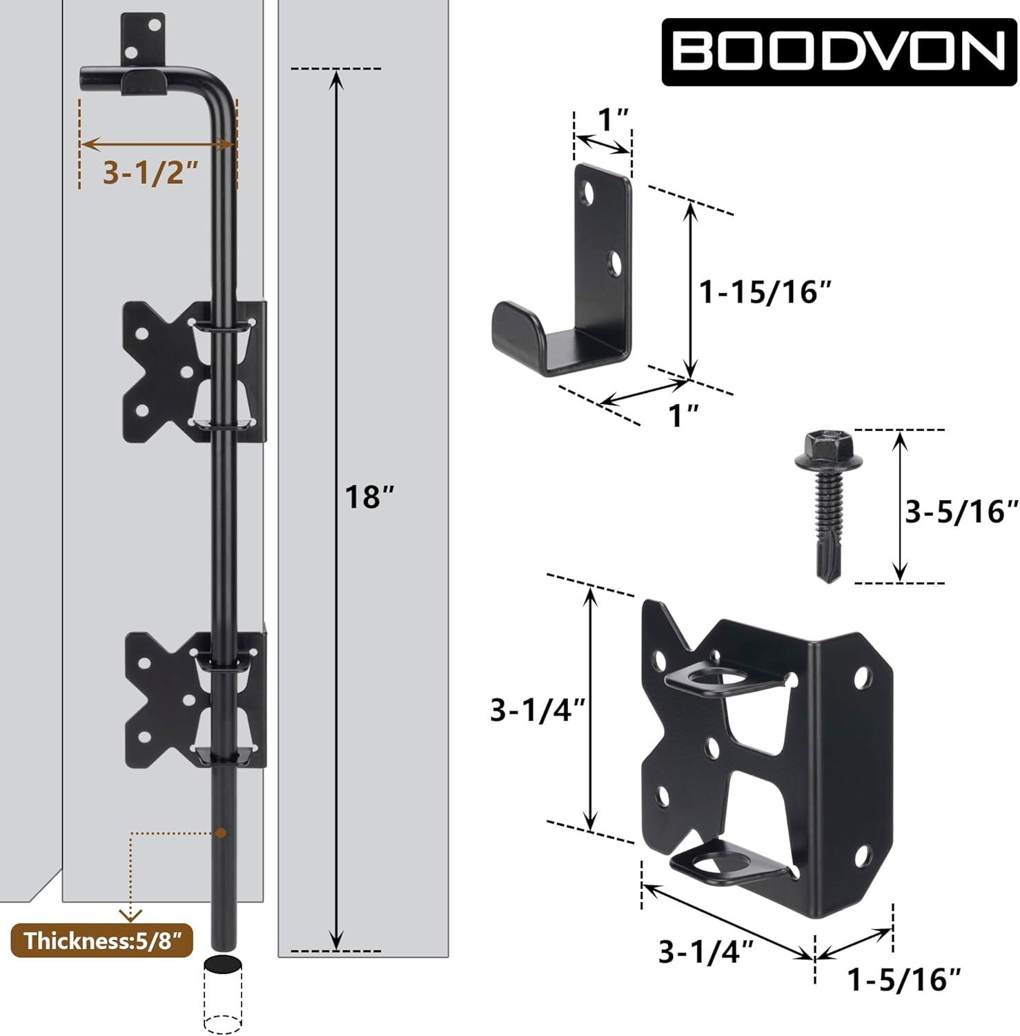 Uxcell 18" Cane Bolt Gate Drop Rod for Wood Fence, Iron Gate Hardware Ground Latch for Wooden Fence and Holding Door