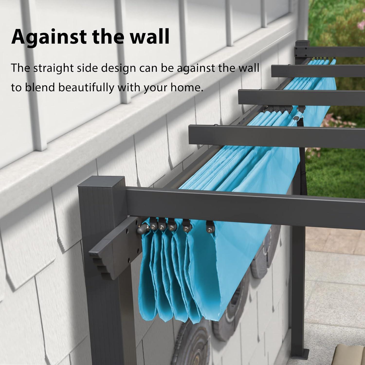 Purple Leaf 13 Ft. W X 9.5 Ft. D Aluminum Pergola with Canopy