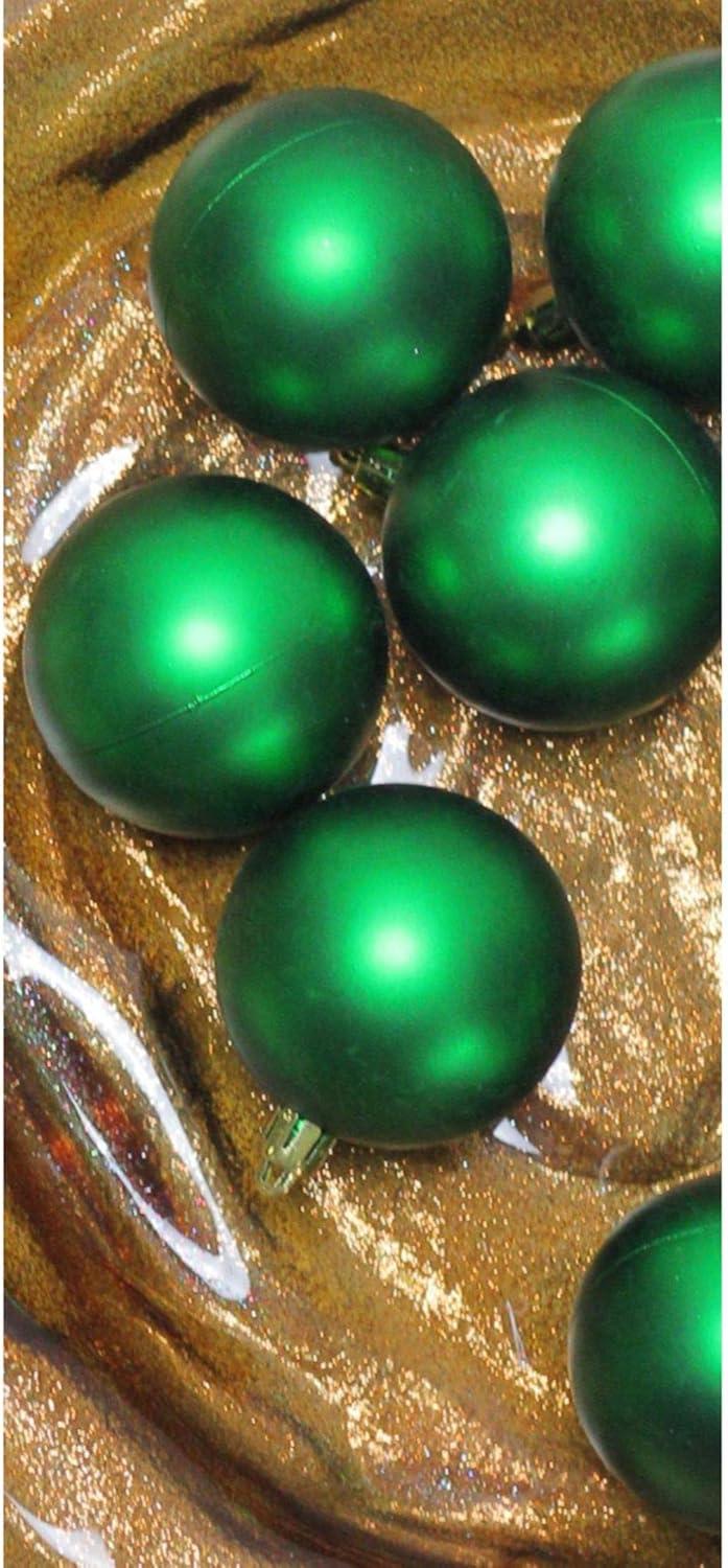 60ct Xmas Green Shatterproof Matte Christmas Ball Ornaments 2.5" (60mm)