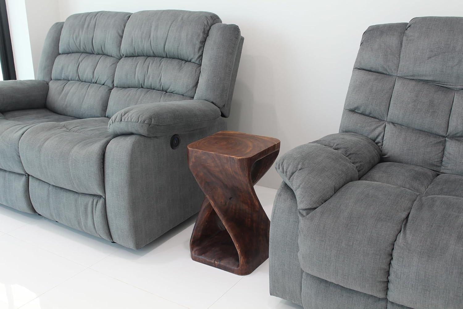 Haussmann® Original Wood Twist Stool 12 X 12 X 20 in High Mocha Oil