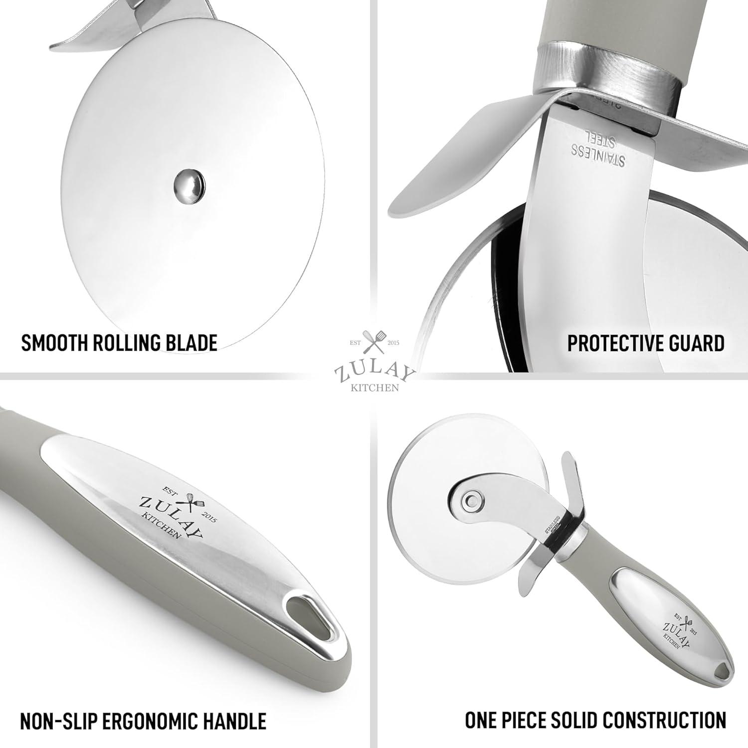 Zulay Kitchen Zulay Kitchen Pizza Cutter Wheel with Stainless Steel blade and guards Pizza Slicer Non-Slip Handle