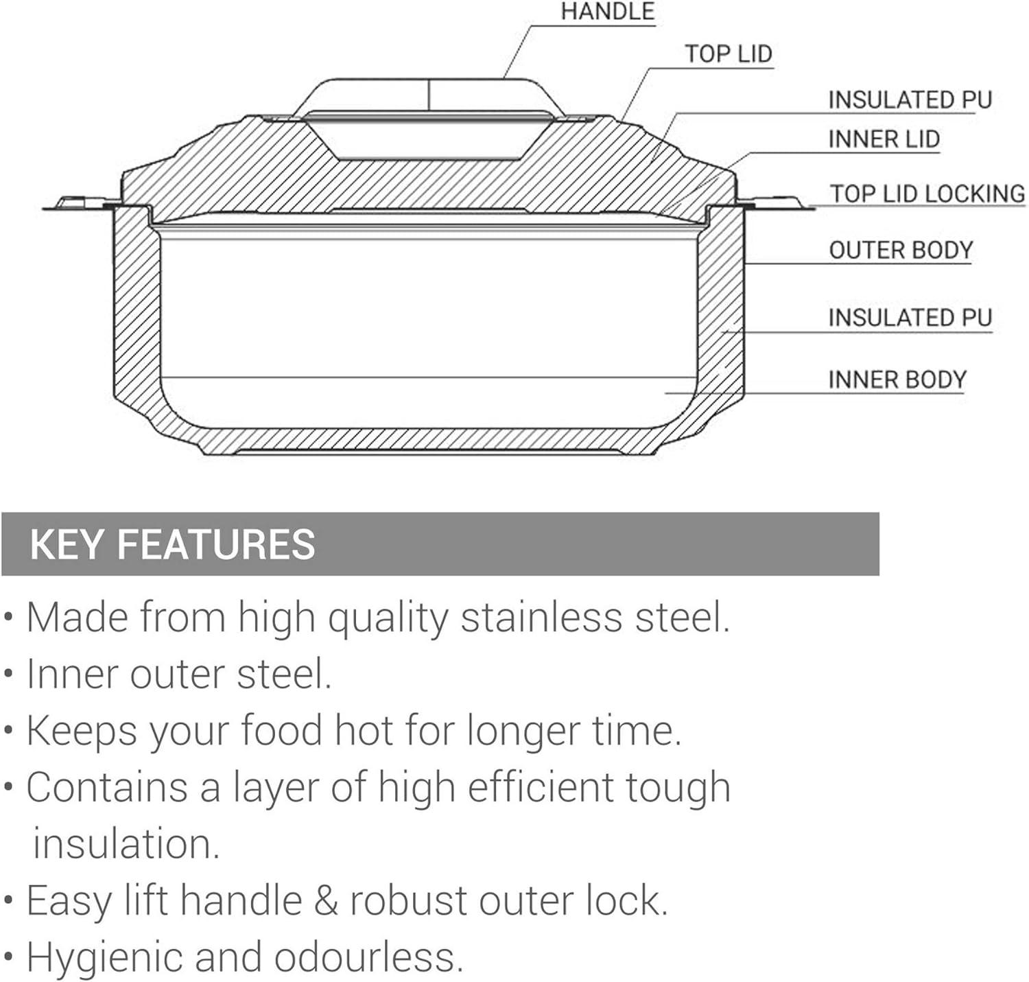 MILTON Galaxia 10000 ml Stainless Steel Casserole