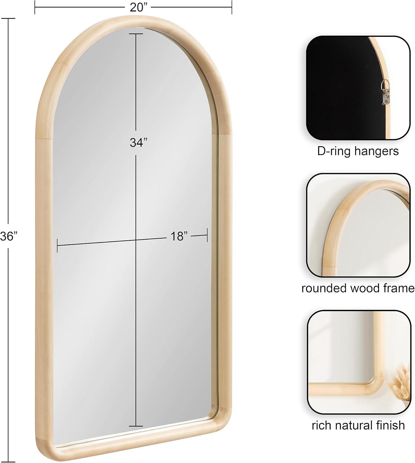 Kate & Laurel All Things Decor 20"X36" Talma Arched Wall Mirror Walnut Brown