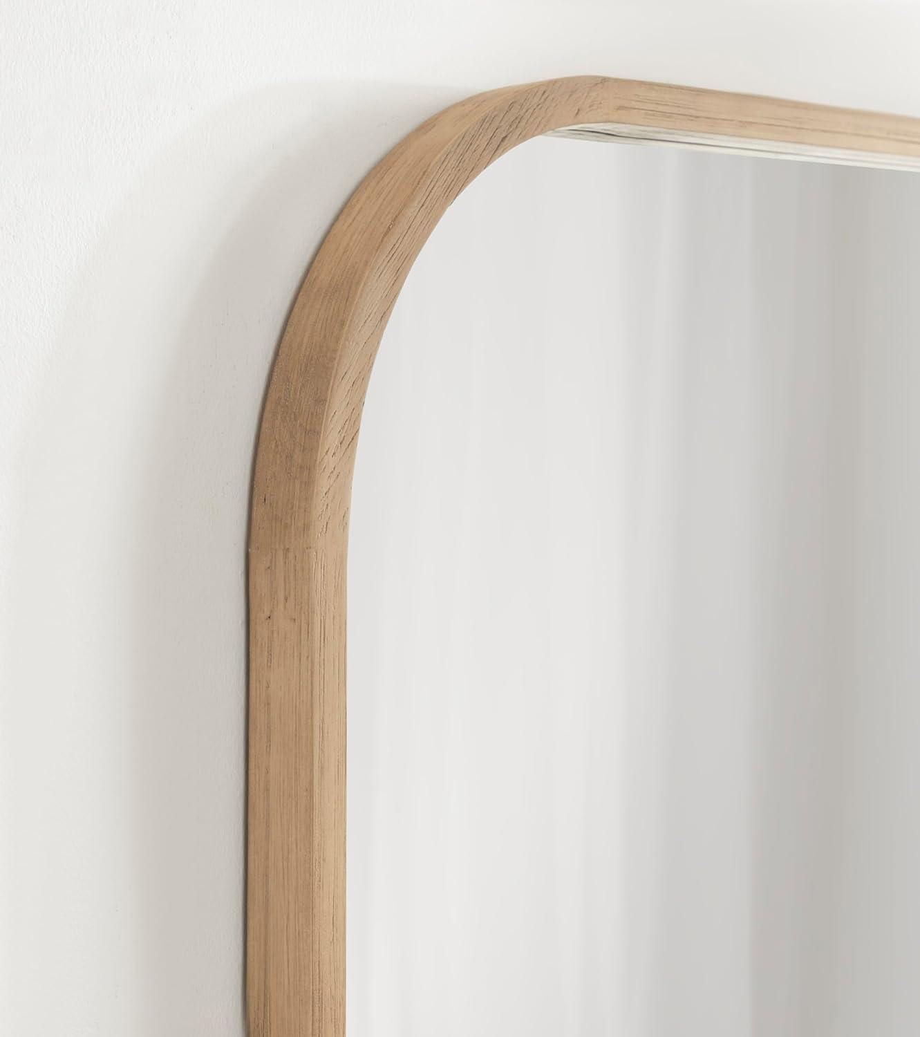 Kate & Laurel All Things Decor 36"x28" Occonor Modern Wooden Arched Mirror Natural: Transitional Style, No Assembly, Wall Mount