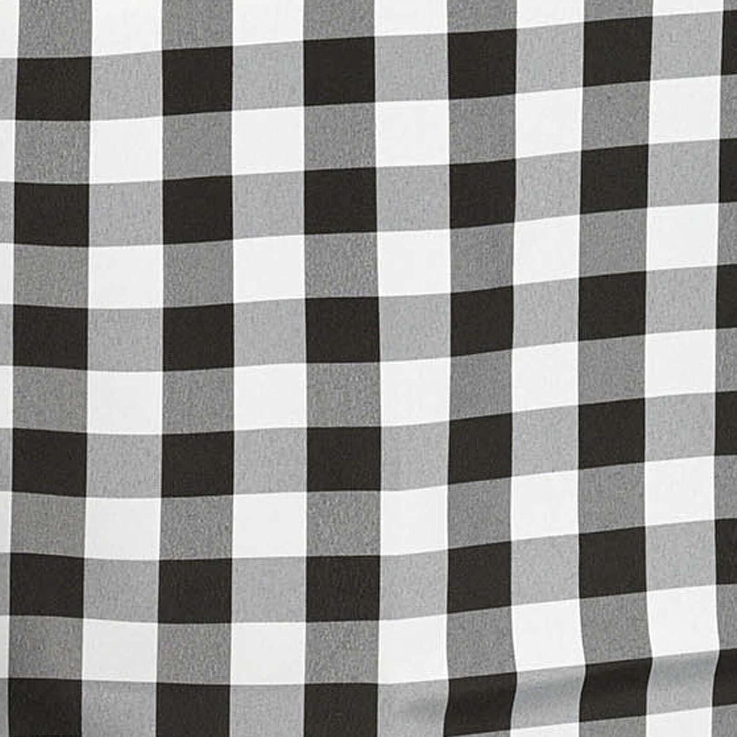 Efavormart Perfect Picnic Inspired Black/White Checkered 90x132" Polyester Tablecloths For Party Event Decor