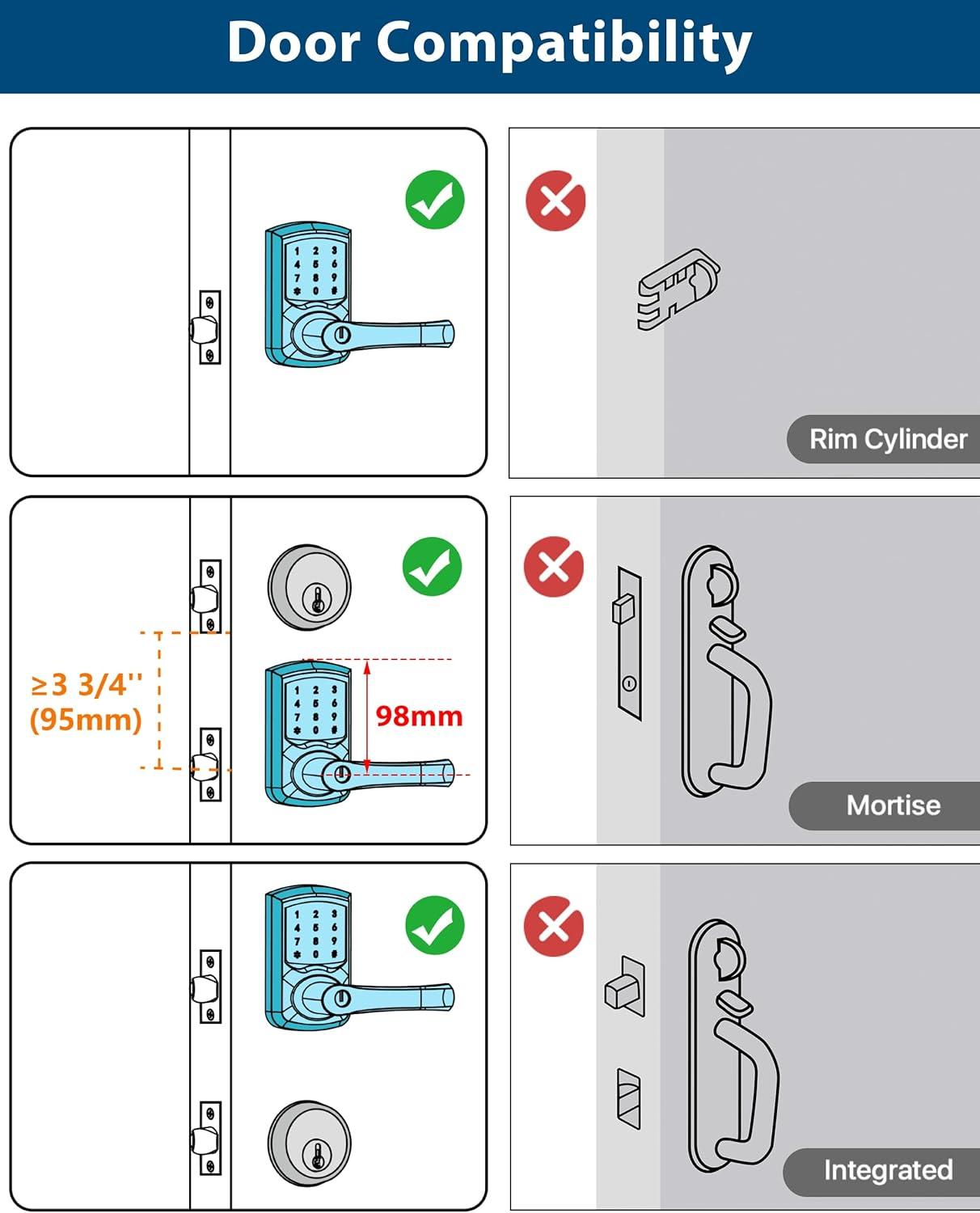 Matte Black Keyless Entry Door Lock with Touchscreen Keypad