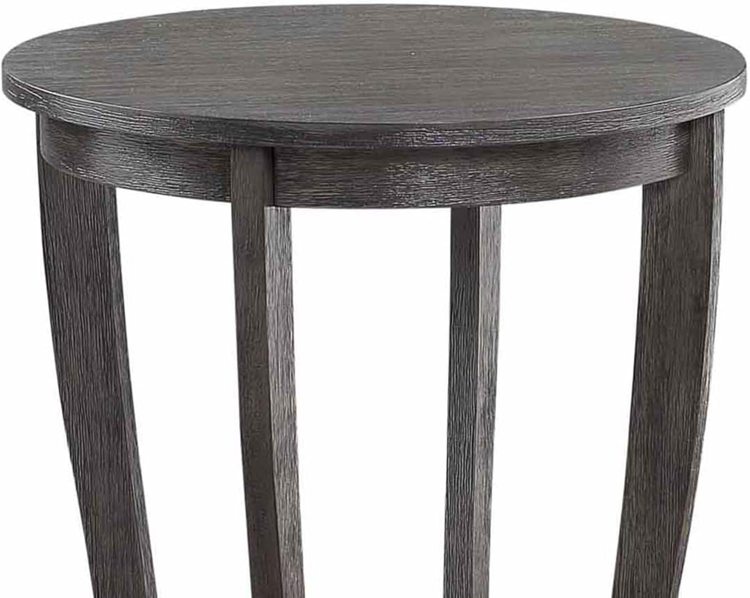 American Heritage Round End Table Dark Gray Wirebrush