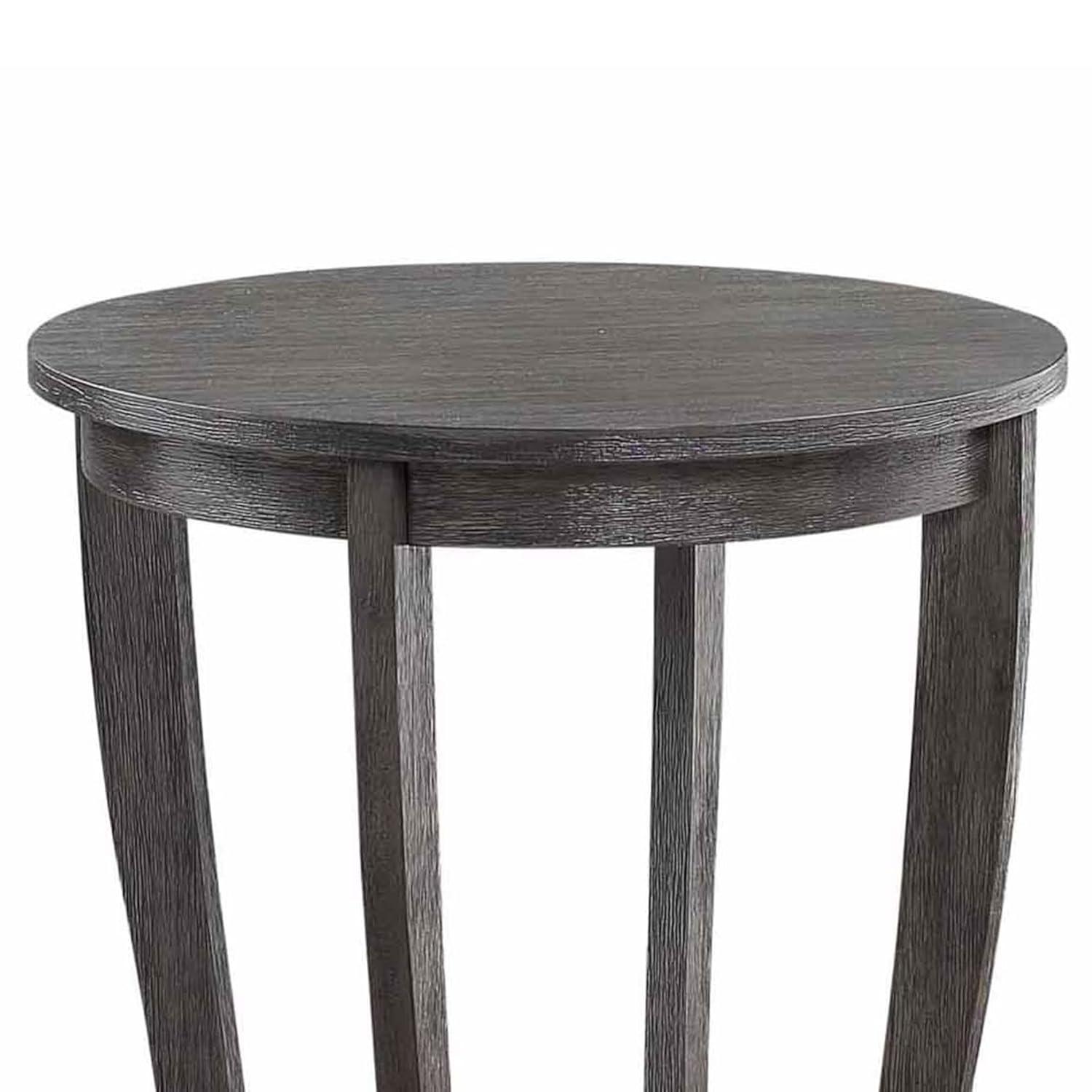 American Heritage Round End Table Dark Gray Wirebrush