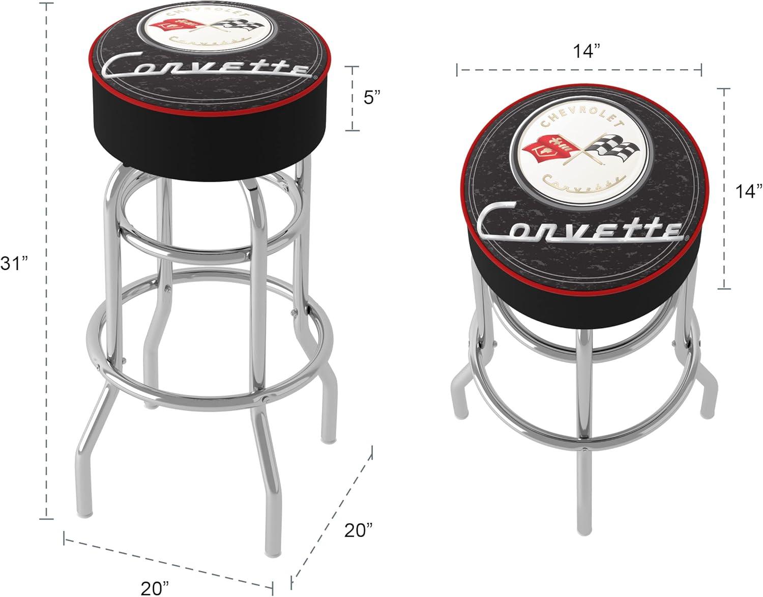 Trademark Global Swivel Upholstered Counter Stool with Metal Frame