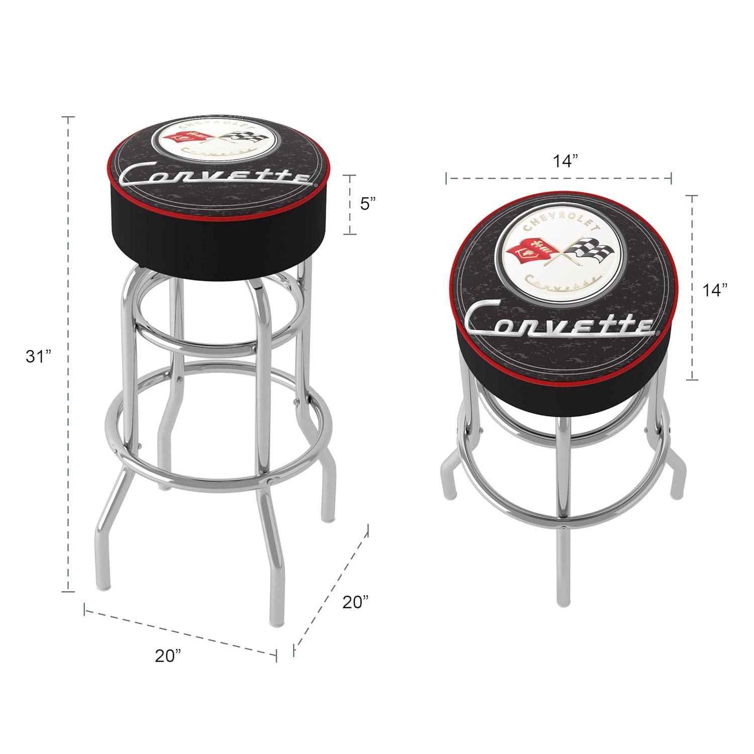Trademark Global Swivel Upholstered Counter Stool with Metal Frame