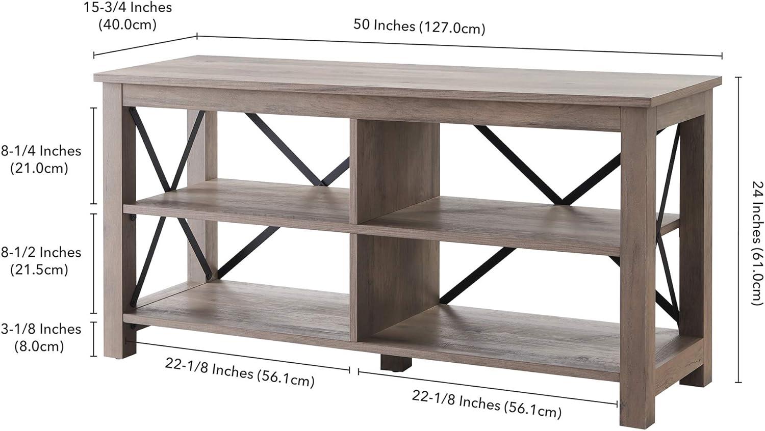 Evelyn&Zoe Sawyer TV Stand for TV's up to 55", Gray Oak