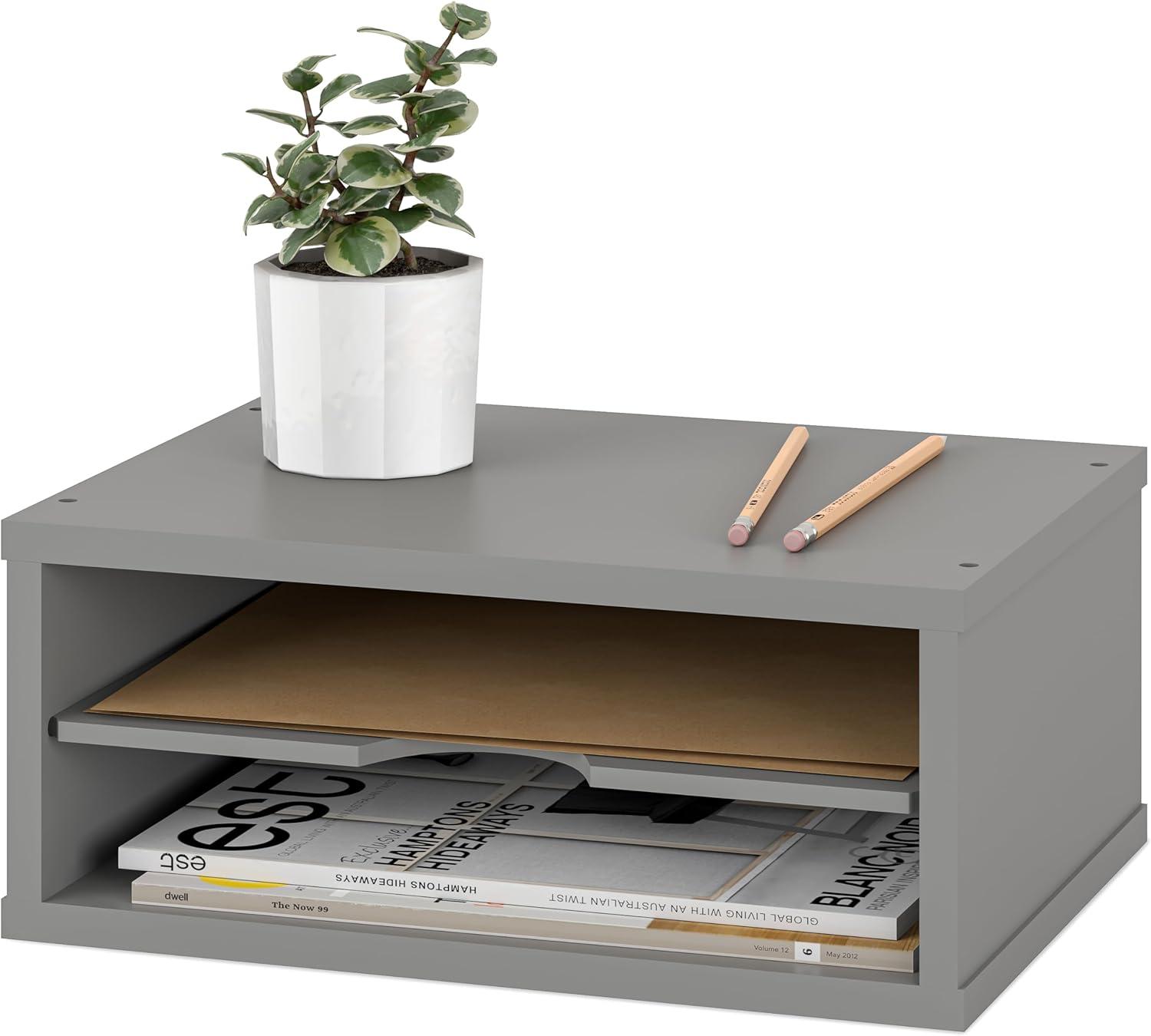 Ballucci Logan Stackable 2-Tier Paper Organizer and Monitor Stand