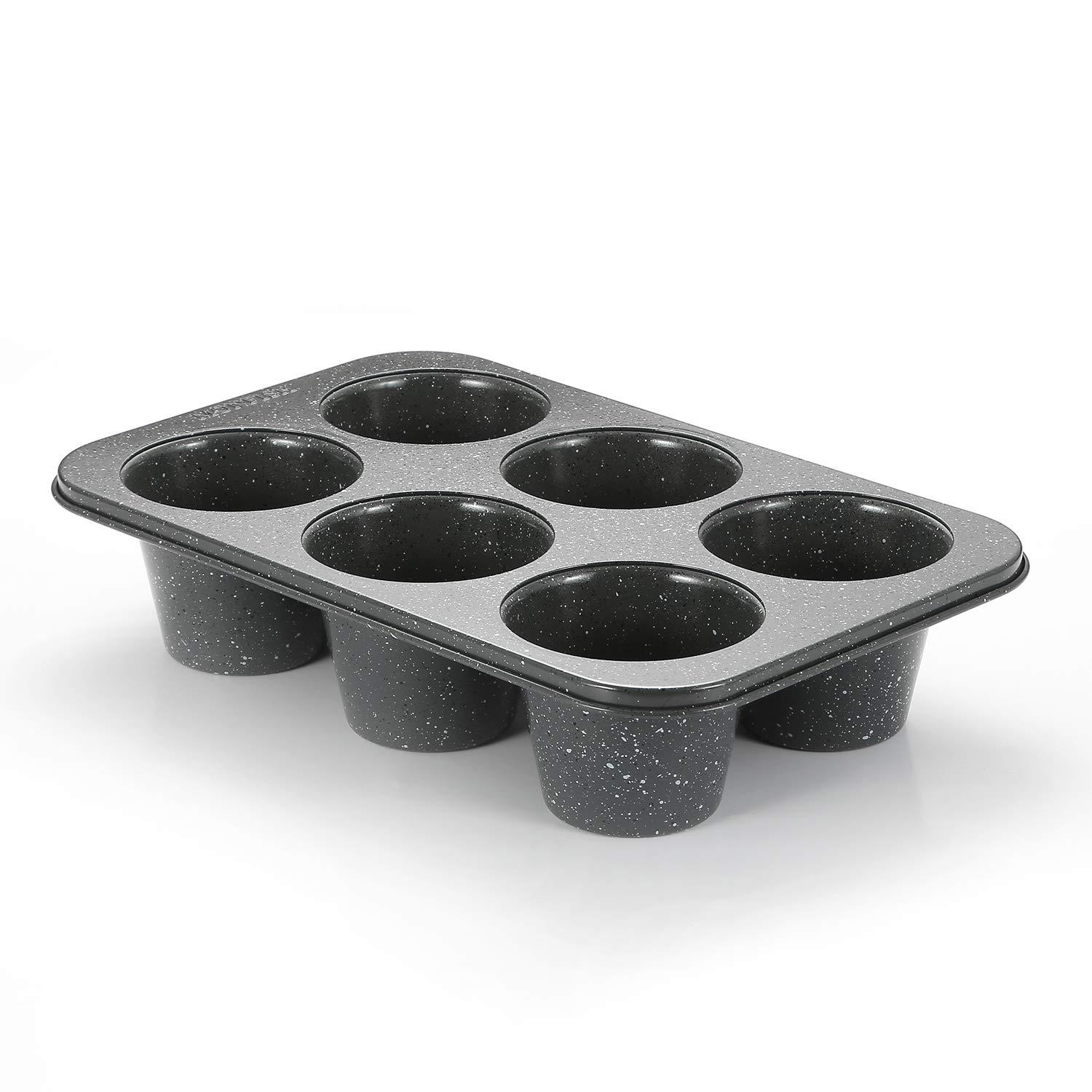Gray Granite Non-Stick Jumbo 6-Cup Muffin Pan