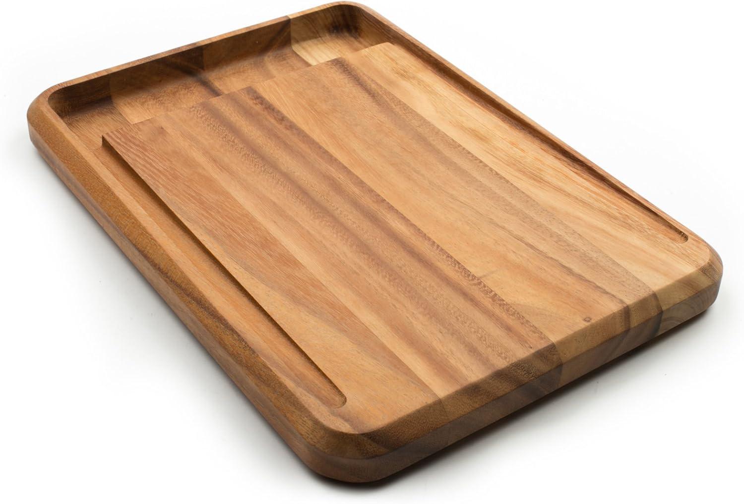 Acacia Wood Rectangular Bread Board with Juice Groove