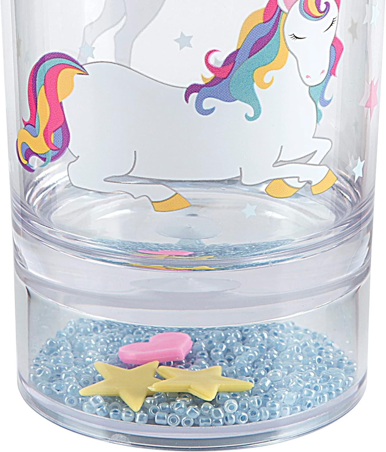 Unicorn & Rainbow Multicolored Plastic 4-Piece Bath Accessory Set