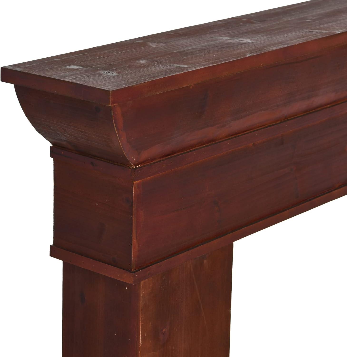 Storied Home Monolith Decorative Fireplace Mantel Brown: Wall Mount, Fir Wood & MDF Frame