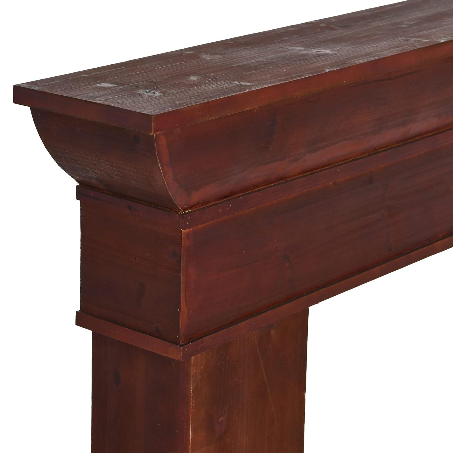 Storied Home Monolith Decorative Fireplace Mantel Brown: Wall Mount, Fir Wood & MDF Frame