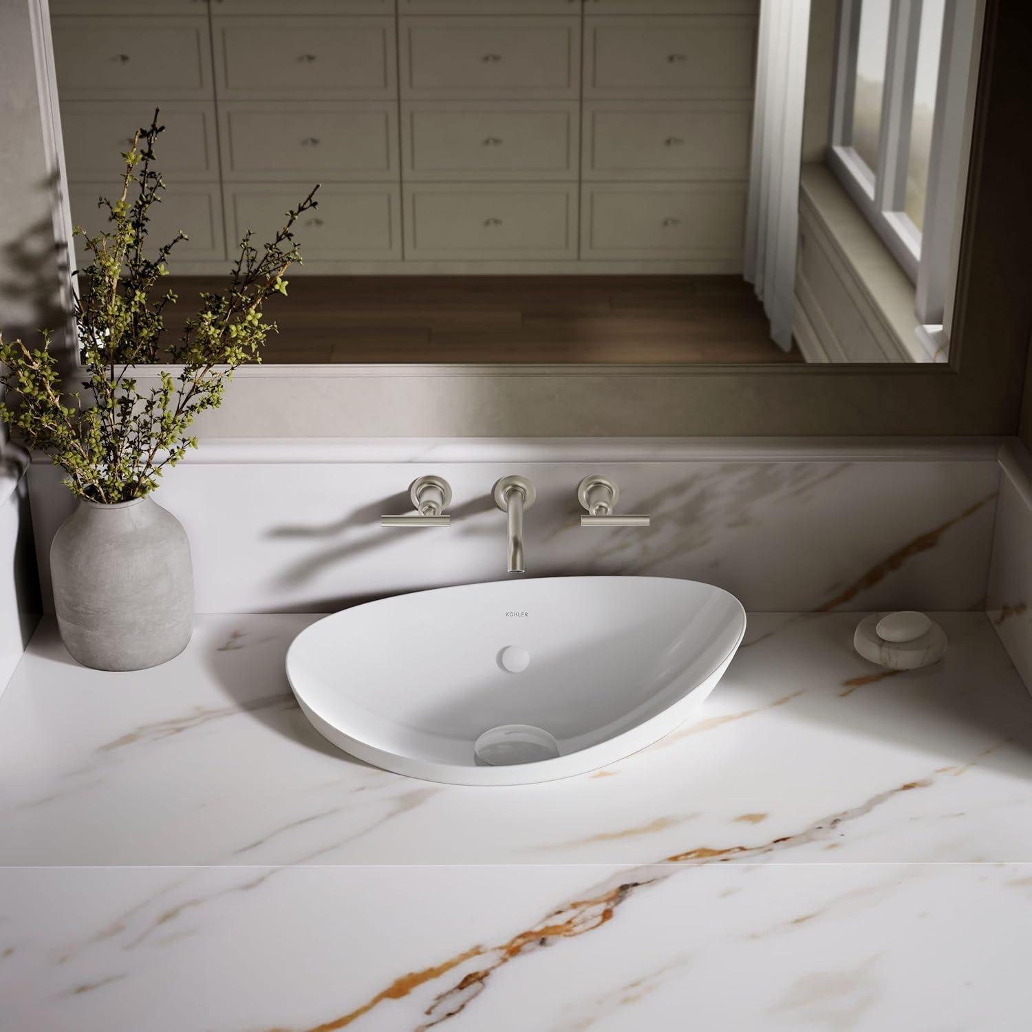 Veil® Ceramic Specialty Vessel Bathroom Sink with Overflow