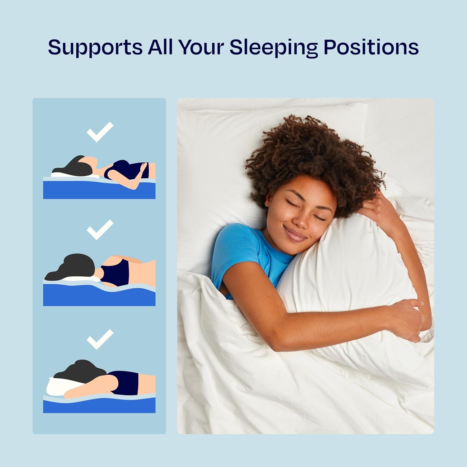 California Design Den Comfort Bed Pillows Standard Size set of 2, Cooling Luxury Hotel Pillows, for Back, Stomach, Side Sleepers 20 x 26 Inches