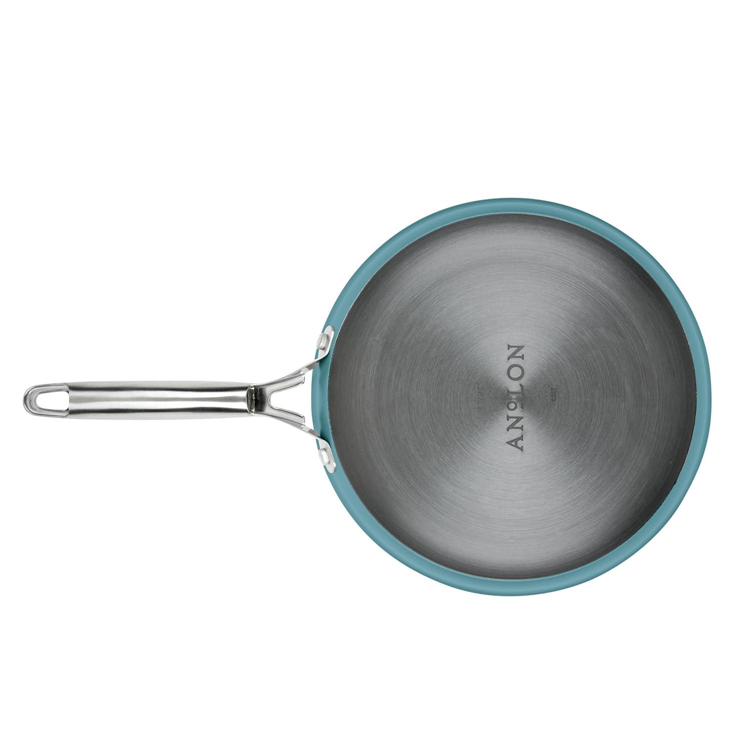 Teal Nonstick Aluminum Cookware Set with Stainless Steel Handles, 9-Piece