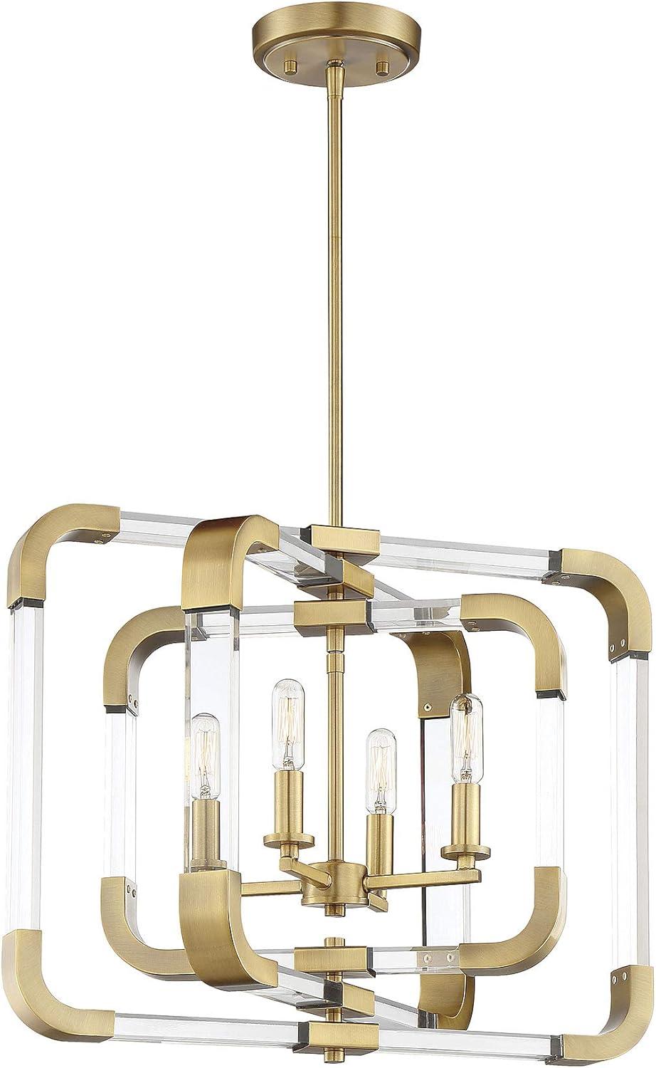 Savoy House Rotterdam 4 - Light Semi-Flush Mount in Warm Brass