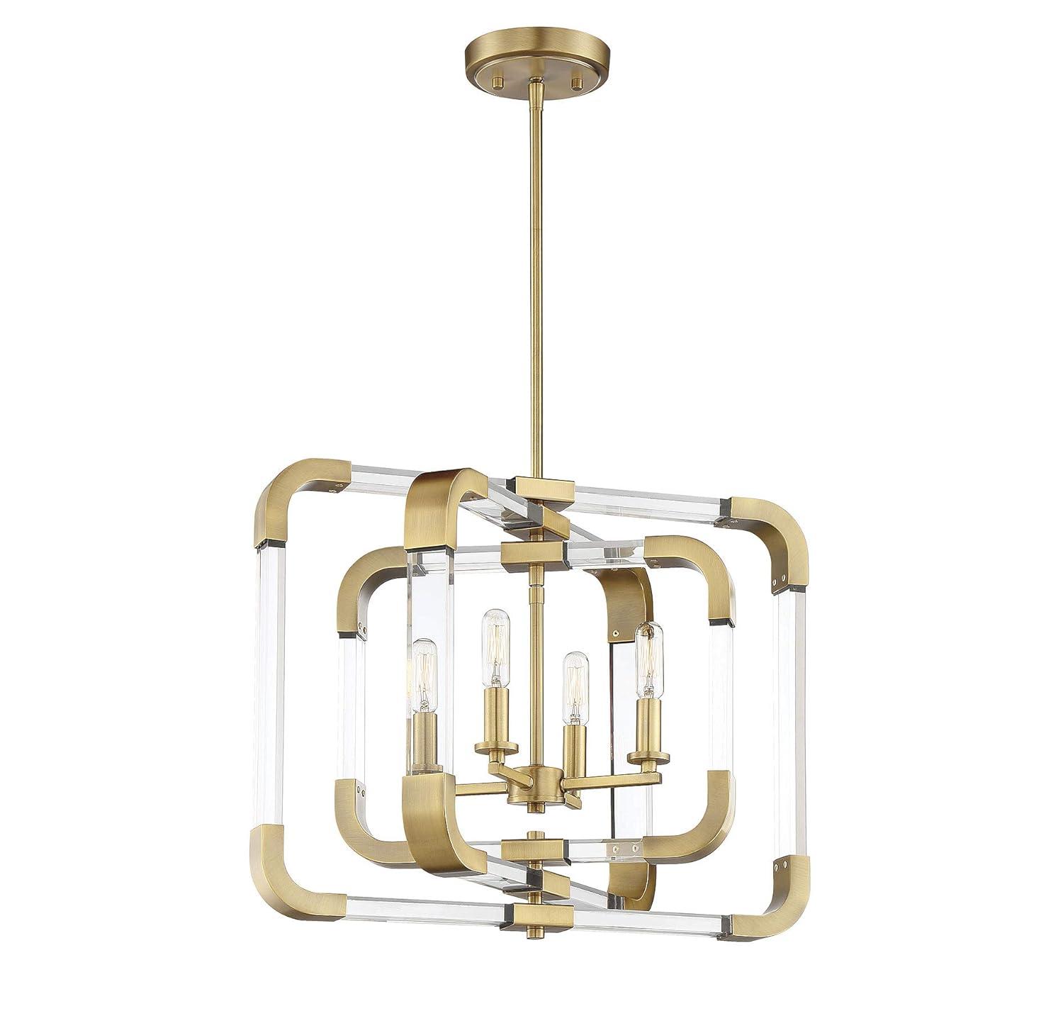 Savoy House Rotterdam 4 - Light Semi-Flush Mount in Warm Brass