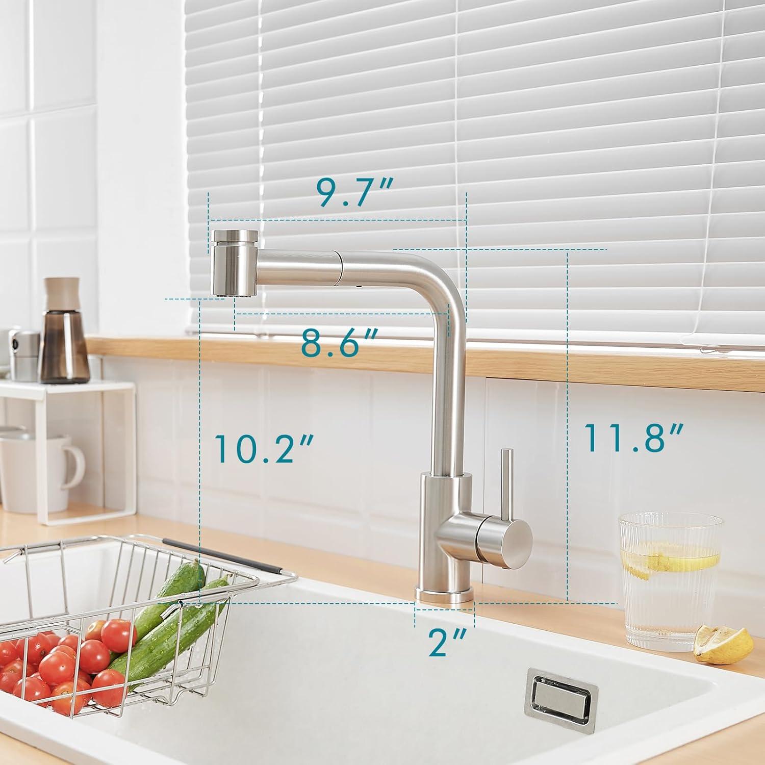 Single Handle Pull Down Sprayer Kitchen Faucet for Kitchen Sink with Water Filtered Function