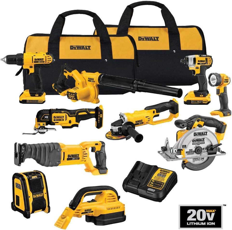 20V MAX Yellow and Black 10-Tool Cordless Combo Kit