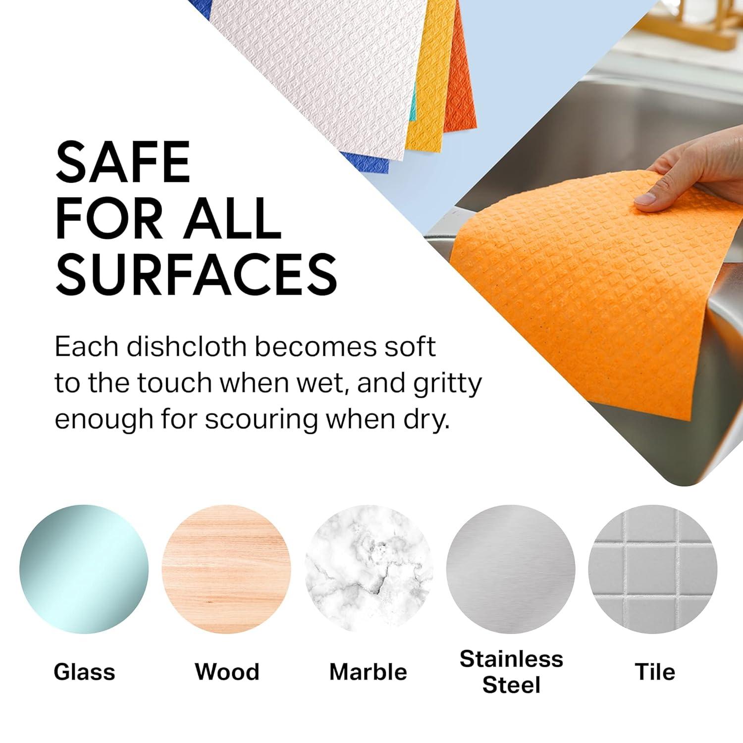 10 Piece Set Reusable Kitchen Counter Dishwashing Fiber Sponge Wash Water Hand Towel Rag Hundred Clean Dishwashing Cloth