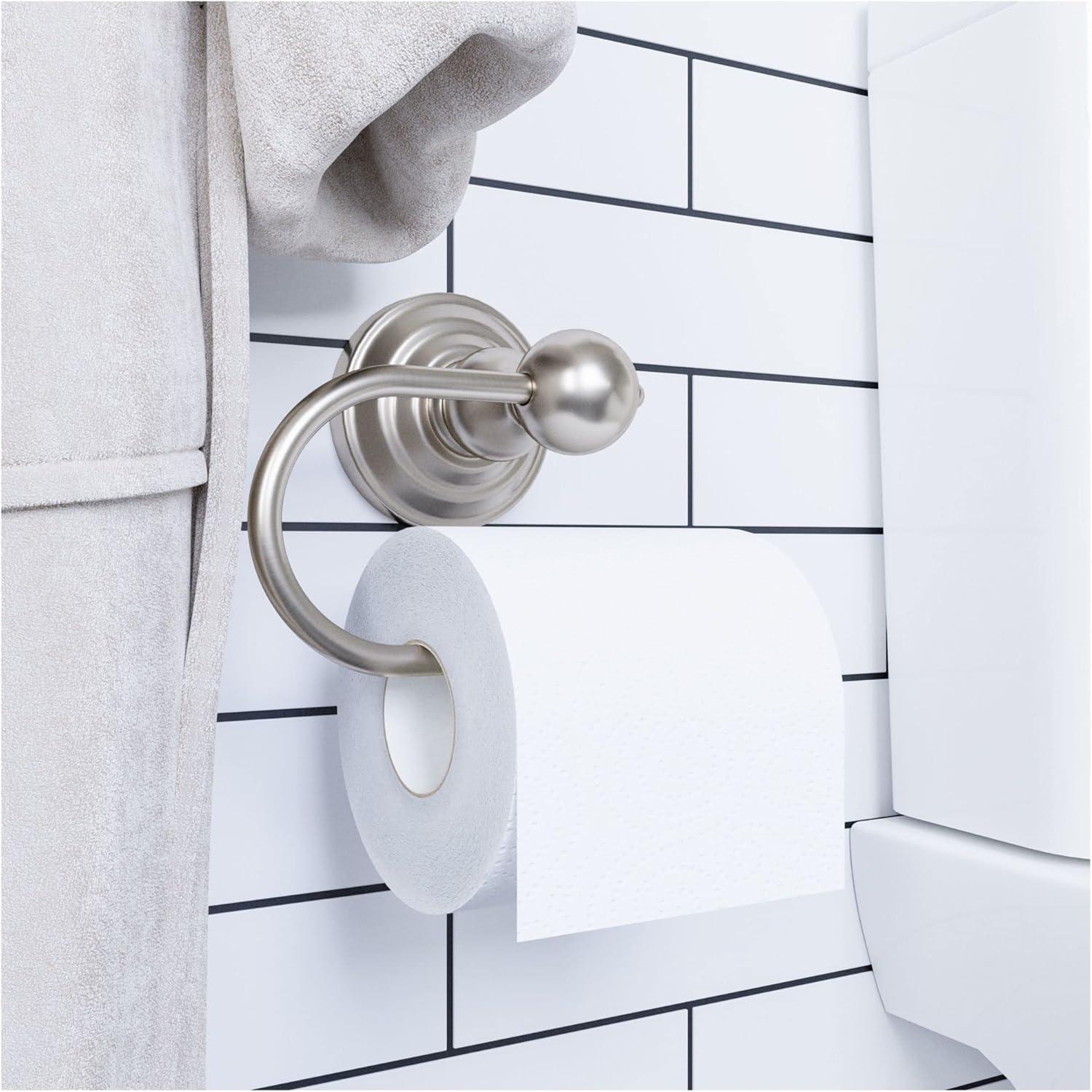 Satin Nickel Wall Mounted Euro Toilet Paper Holder