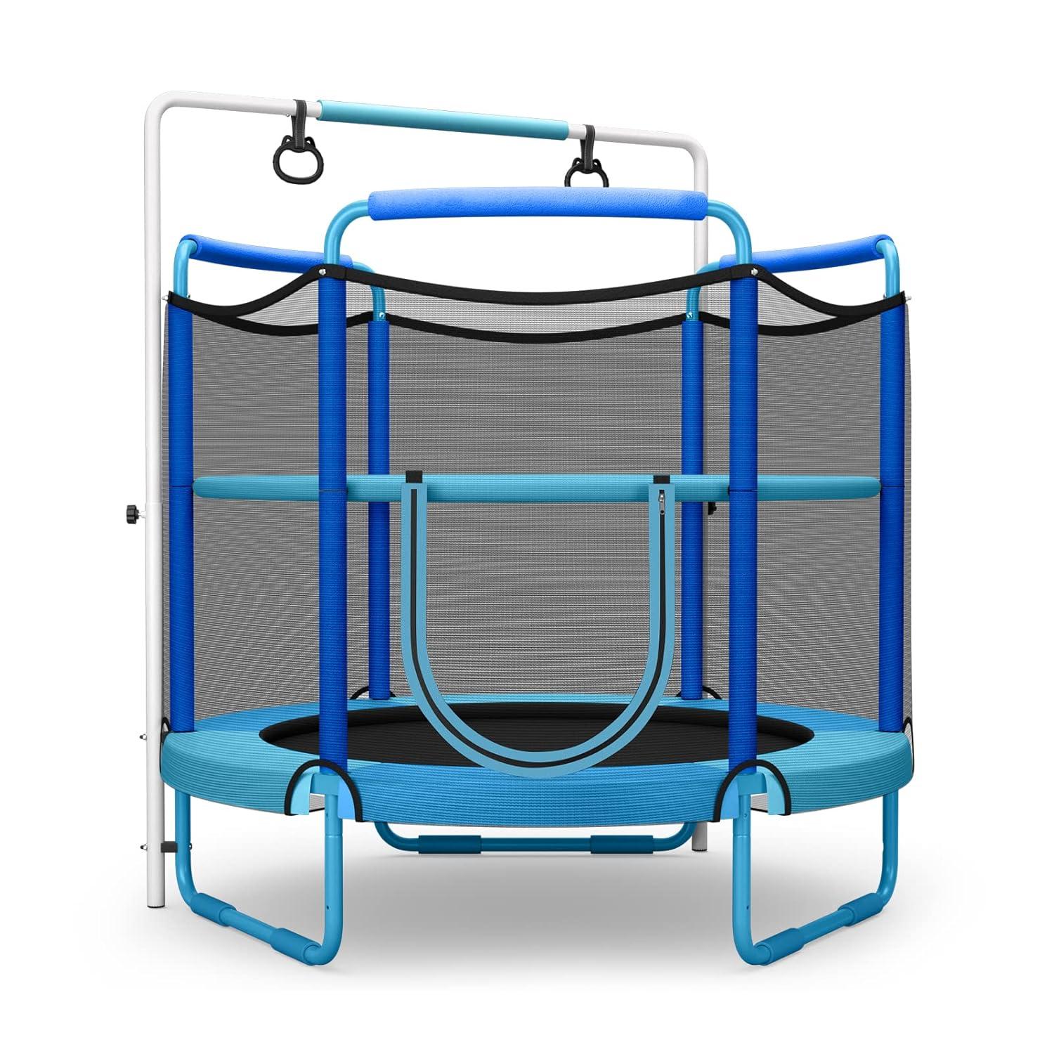 Gymax 5FT Kids 3-in-1 Game Seamless Trampoline W/ Enclosure Net Spring Pad In/ Outdoor