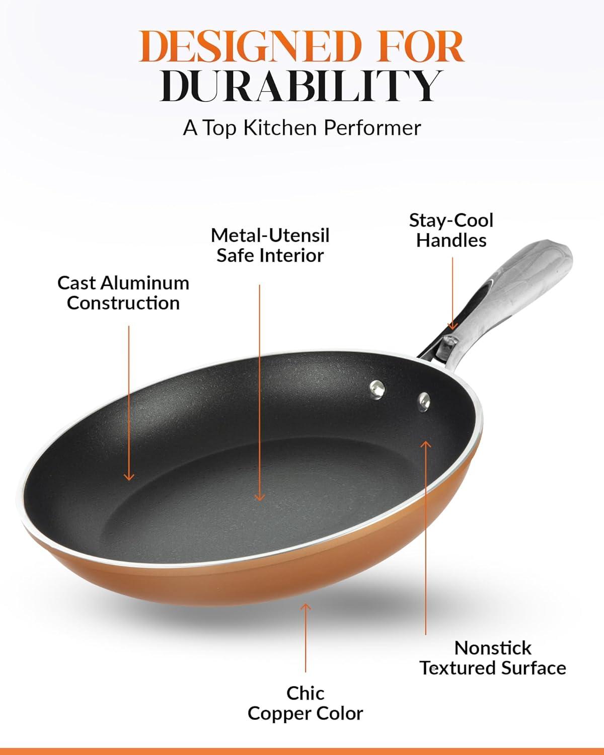 Gotham Steel 10'' Nonstick Aluminum Fry Pan with Ceramic Coating