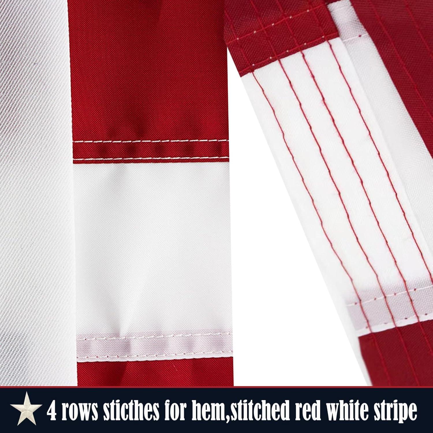 3x5 American Flag for Outside Outdoor Heavy Duty-Nylon USA Flags- Embroidered US Flags Sewn Stripes with Brass Grommets