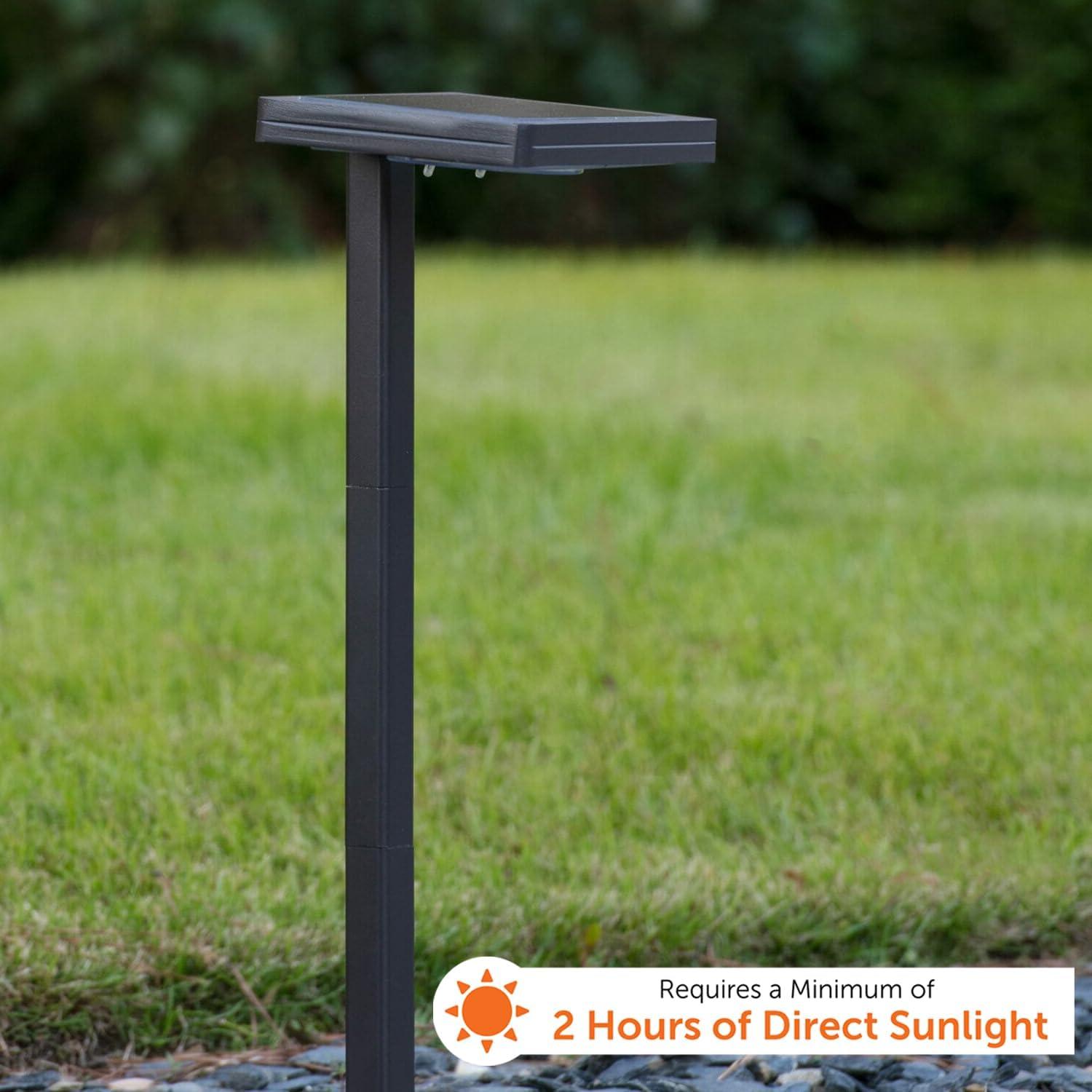 Gama Sonic Contemporary Square Solar Path Light with 3 Ground Stake Mounting Options, Warm White LED, Bronze (117i90480)