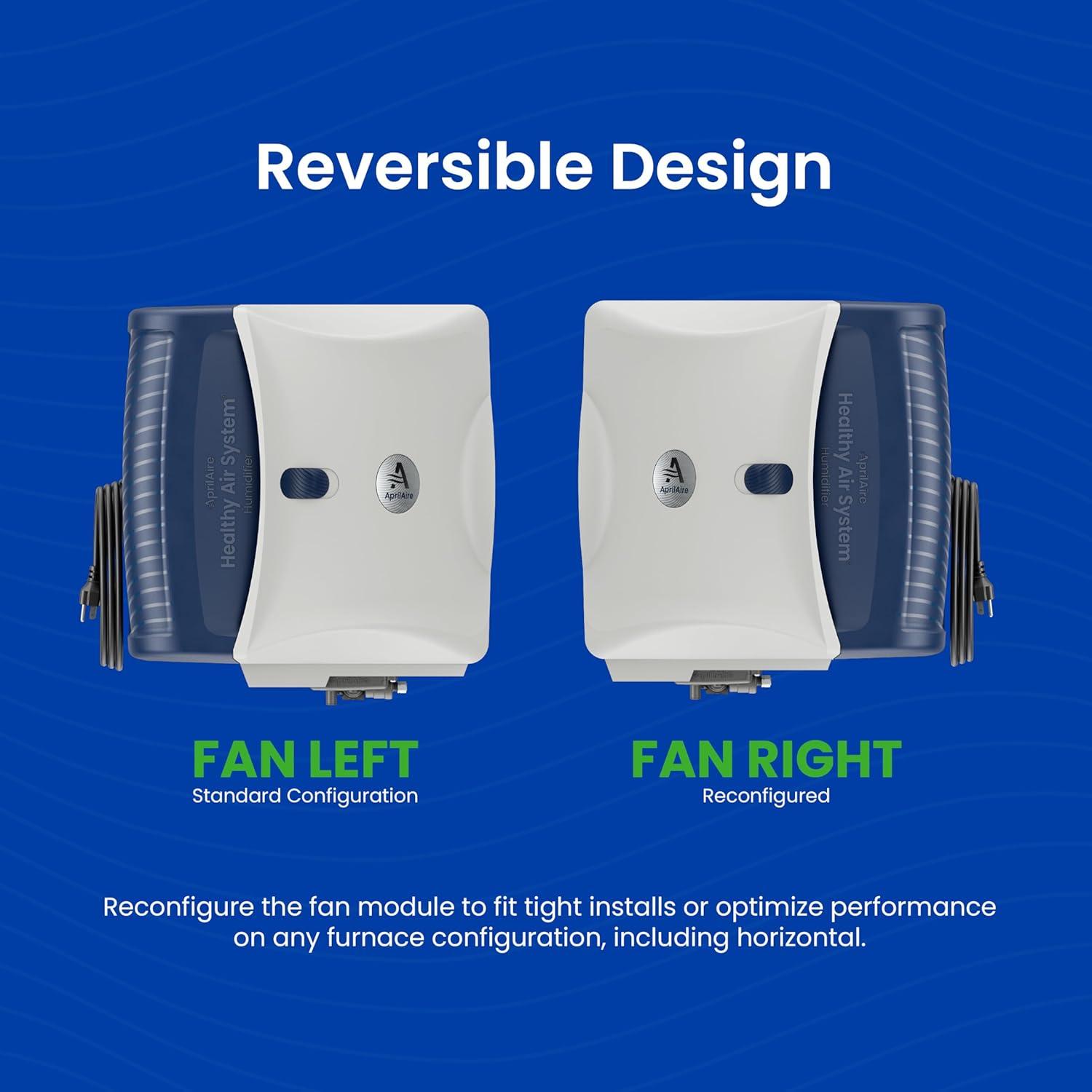 AprilAire 720M Whole-House Fan-Powered Evaporative Humidifier – 21 Gallons Per Day, Water Saving With Manual Control for up to 6,250 Sq. Ft., Part of the AprilAire Healthy Air System