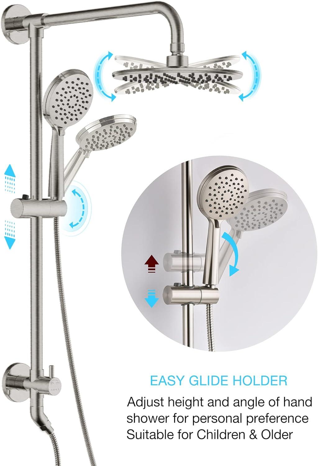 Nickel Adjustable Rain and Handheld Shower System