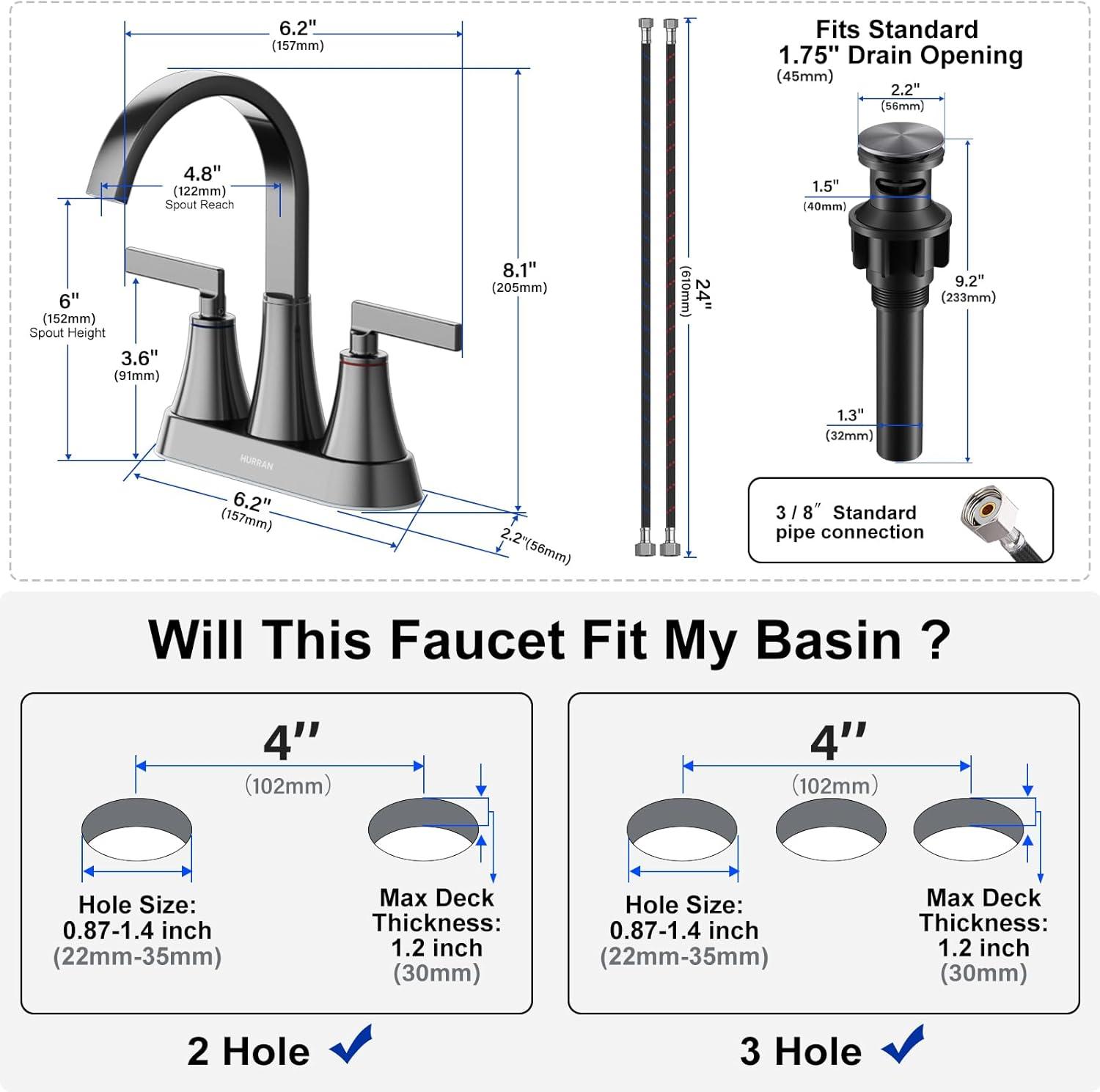 Brushed Grey Stainless Steel Bathroom Faucet with Pop-Up Drain